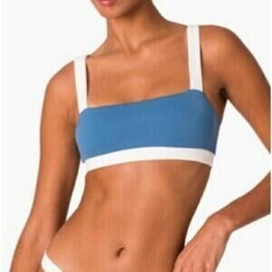 Onia Women's Zoe Bikini Top in‎ Cobalt Blue/White XS MSRP $95